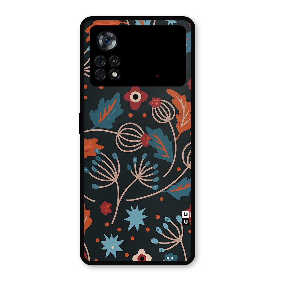 Nordic Arts Leaves Metal Back Case for Poco X4 Pro 5G