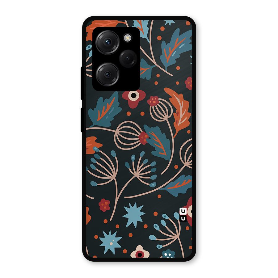 Nordic Arts Leaves Metal Back Case for Poco X5 Pro