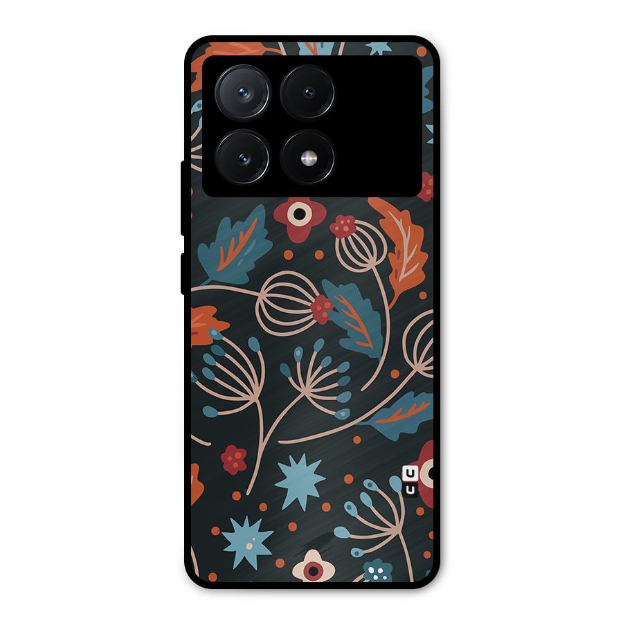 Nordic Arts Leaves Metal Back Case for Poco X6 Pro