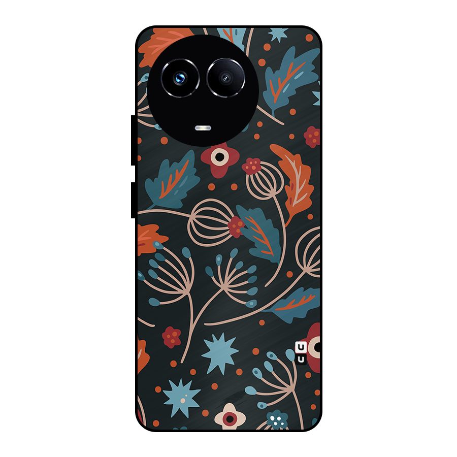 Nordic Arts Leaves Metal Back Case for Realme 11X