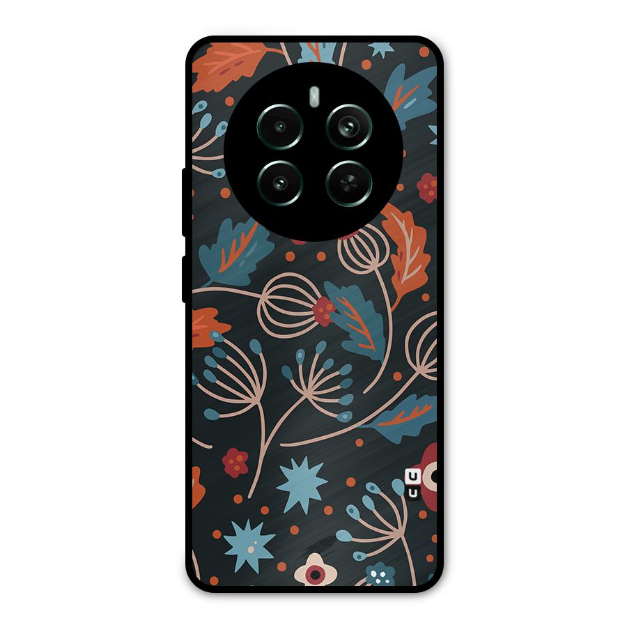 Nordic Arts Leaves Metal Back Case for Realme 12 Pro Plus