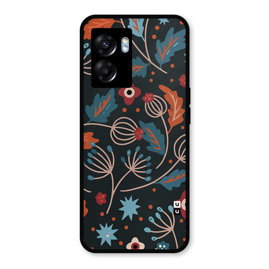Nordic Arts Leaves Metal Back Case for Realme Narzo 50 5G