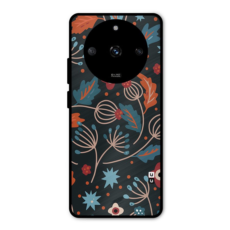 Nordic Arts Leaves Metal Back Case for Realme Narzo 60 5G