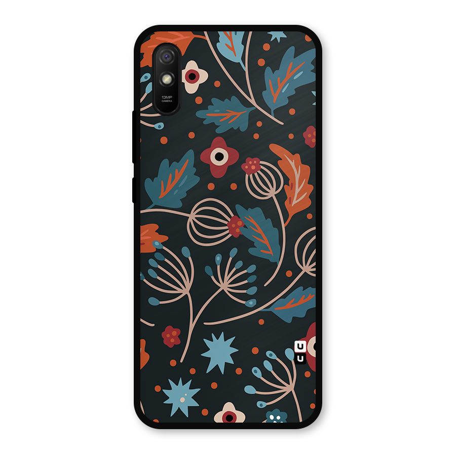 Nordic Arts Leaves Metal Back Case for Redmi 9a