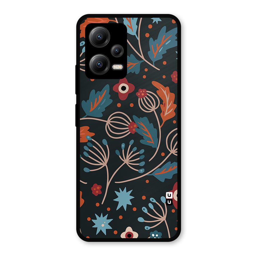 Nordic Arts Leaves Metal Back Case for Redmi Note 12 5G