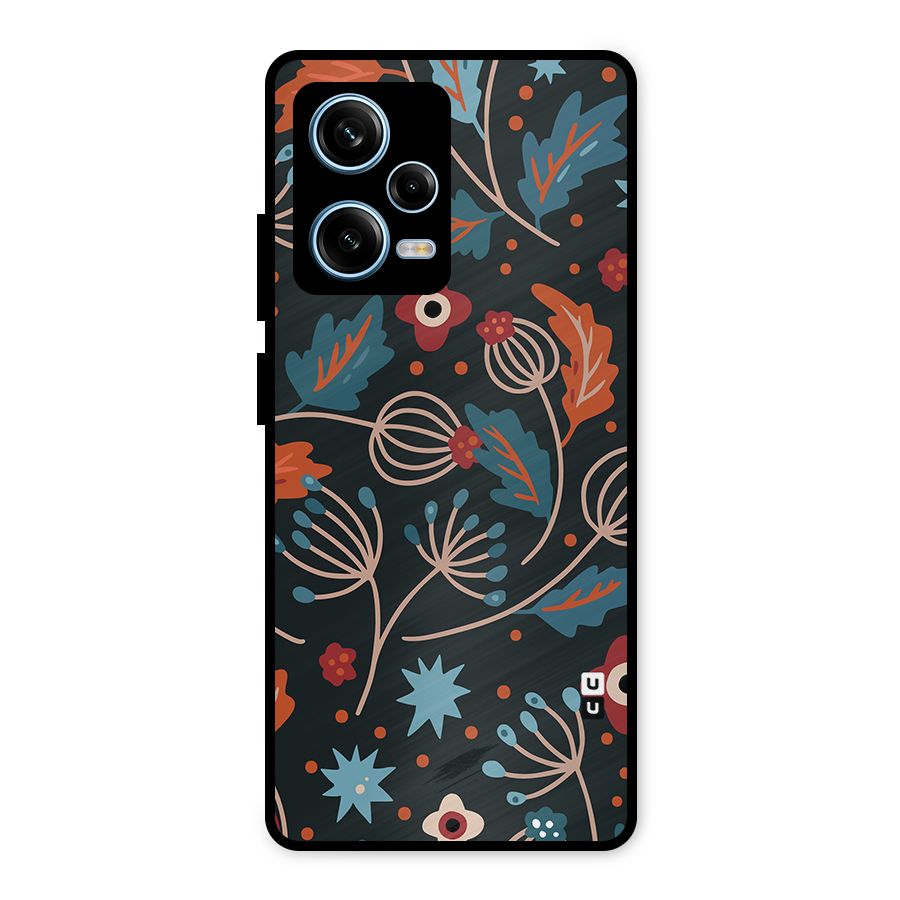 Nordic Arts Leaves Metal Back Case for Redmi Note 12 Pro