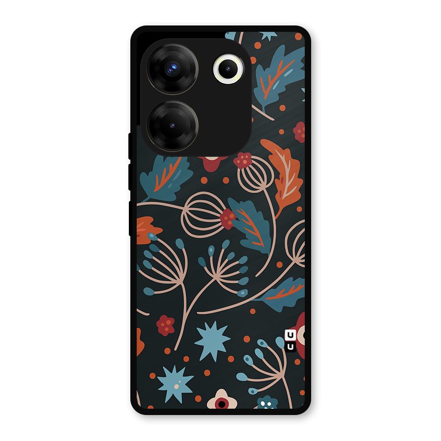Nordic Arts Leaves Metal Back Case for Tecno Camon 20