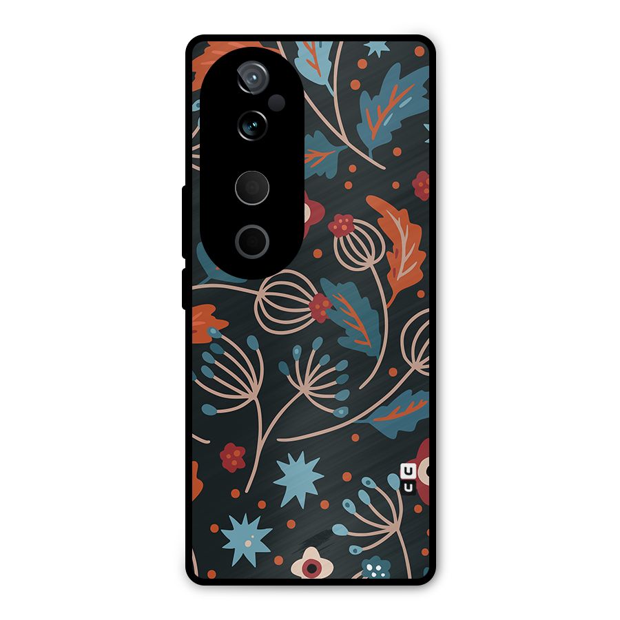 Nordic Arts Leaves Metal Back Case for Vivo T3 Ultra