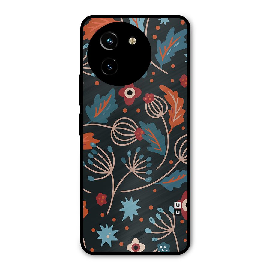 Nordic Arts Leaves Metal Back Case for Vivo T3x