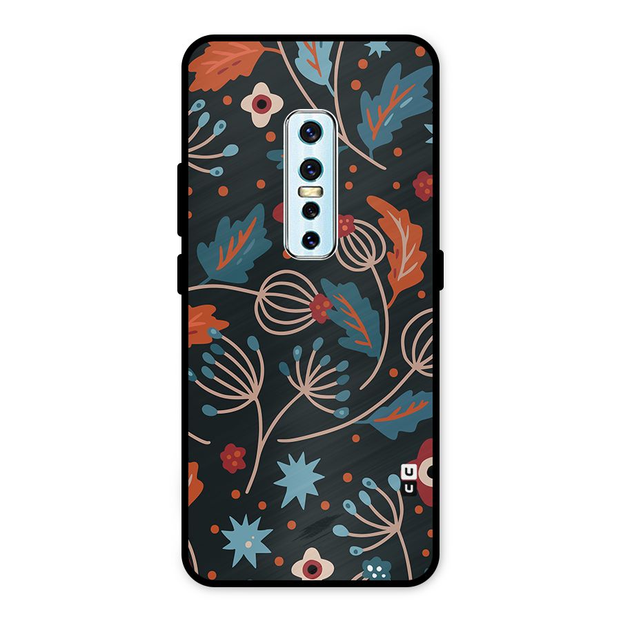 Nordic Arts Leaves Metal Back Case for Vivo V17 Pro