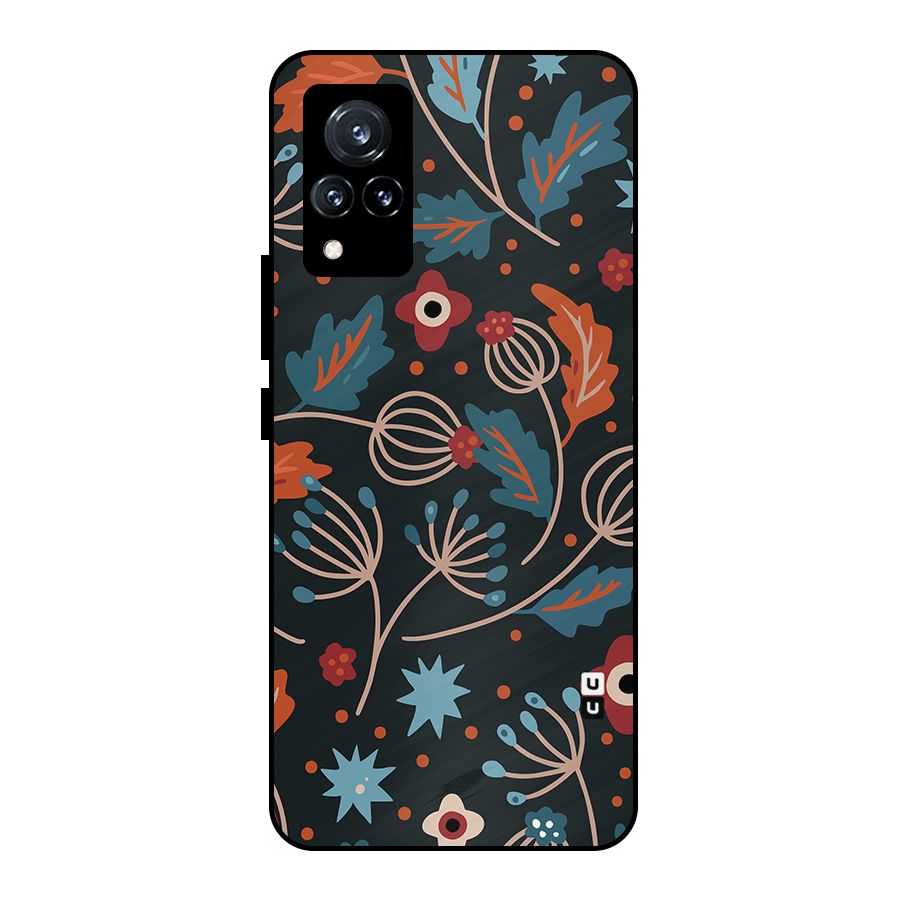 Nordic Arts Leaves Metal Back Case for Vivo V21 5G