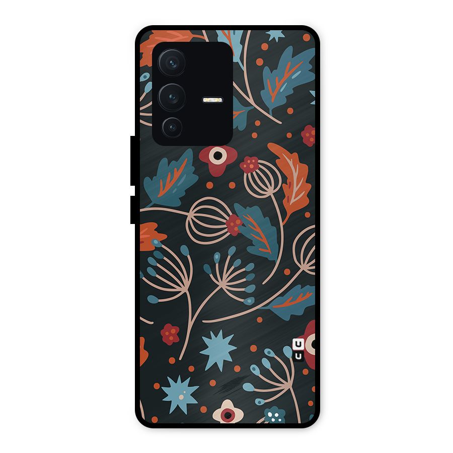 Nordic Arts Leaves Metal Back Case for Vivo V23 5G