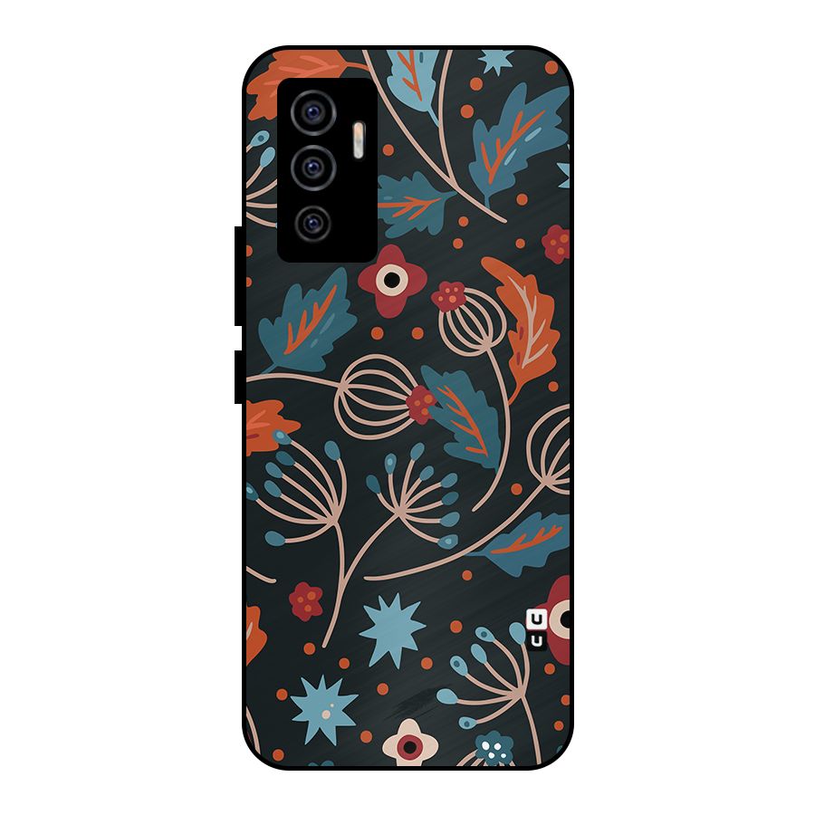 Nordic Arts Leaves Metal Back Case for Vivo V23e