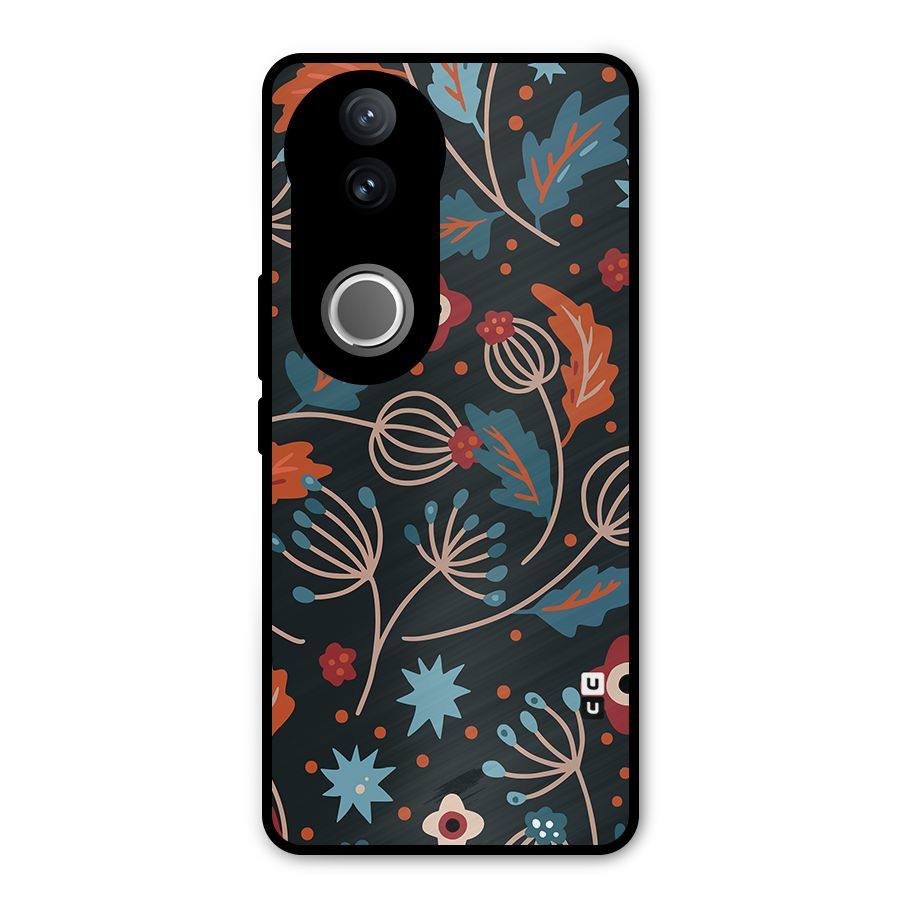 Nordic Arts Leaves Metal Back Case for Vivo V50e