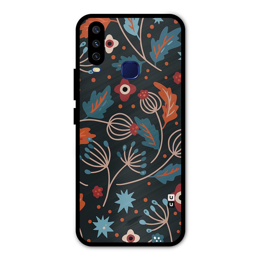 Nordic Arts Leaves Metal Back Case for Vivo Y12