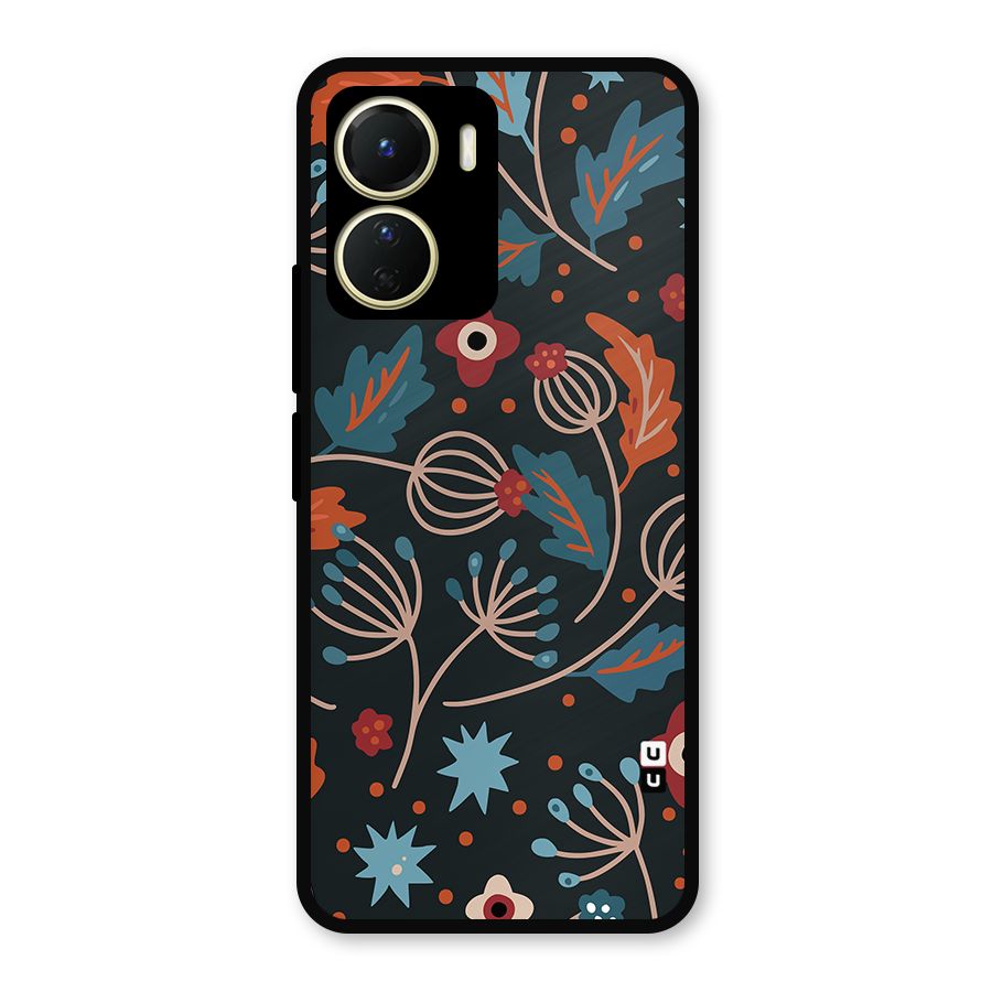 Nordic Arts Leaves Metal Back Case for Vivo Y16