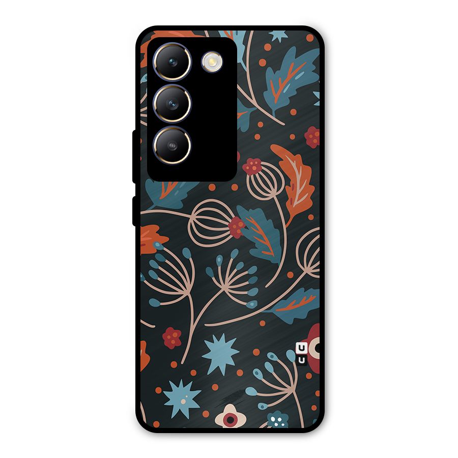 Nordic Arts Leaves Metal Back Case for Vivo Y200e