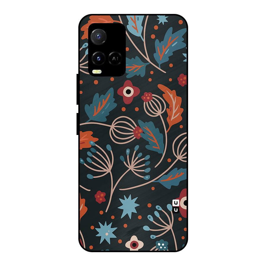 Nordic Arts Leaves Metal Back Case for Vivo Y21