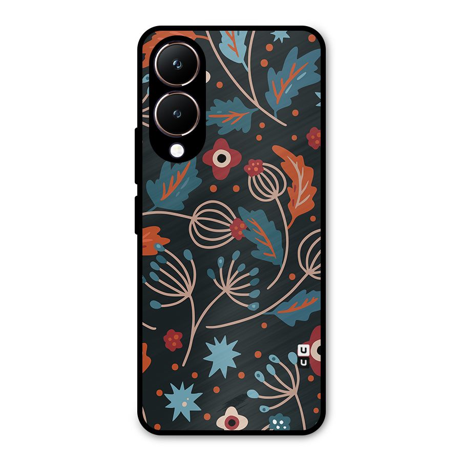 Nordic Arts Leaves Metal Back Case for Vivo Y28