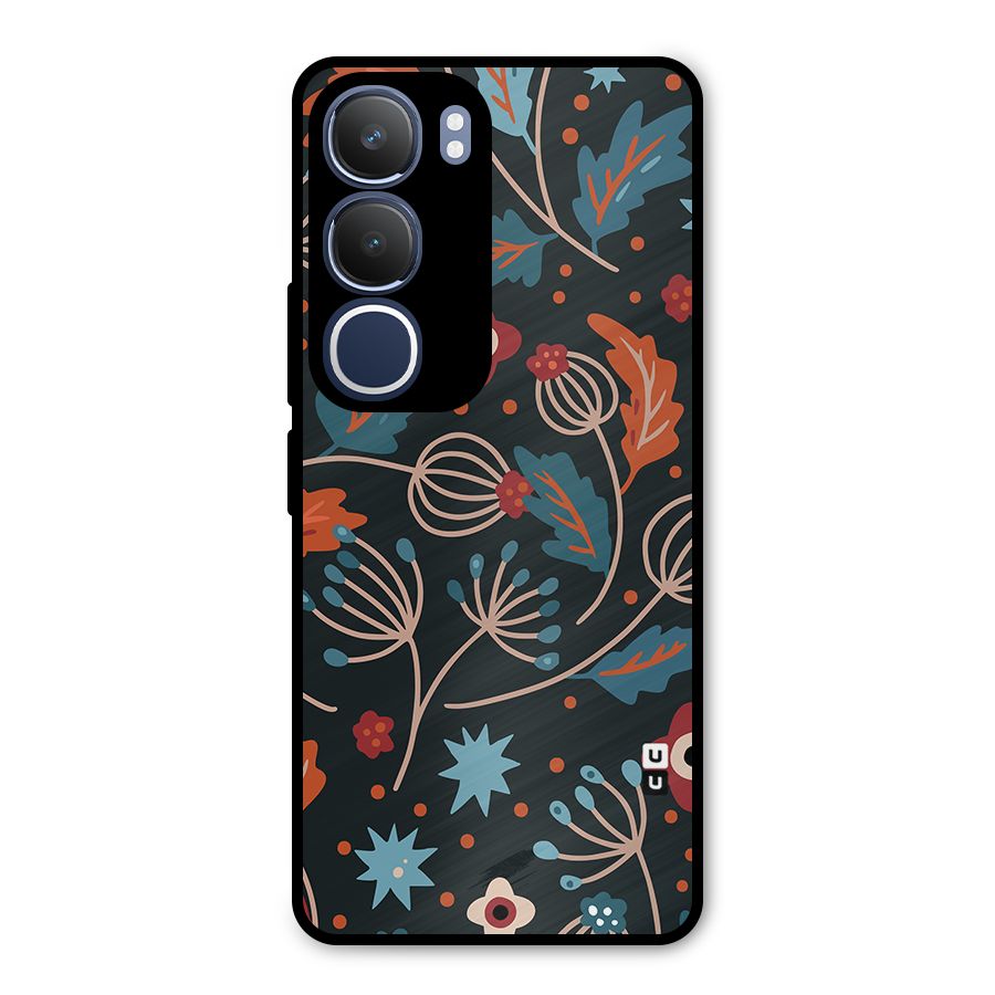 Nordic Arts Leaves Metal Back Case for Vivo Y29