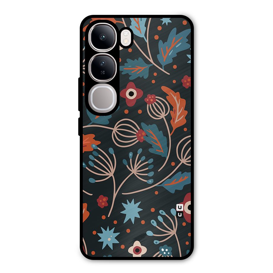 Nordic Arts Leaves Metal Back Case for Vivo Y300