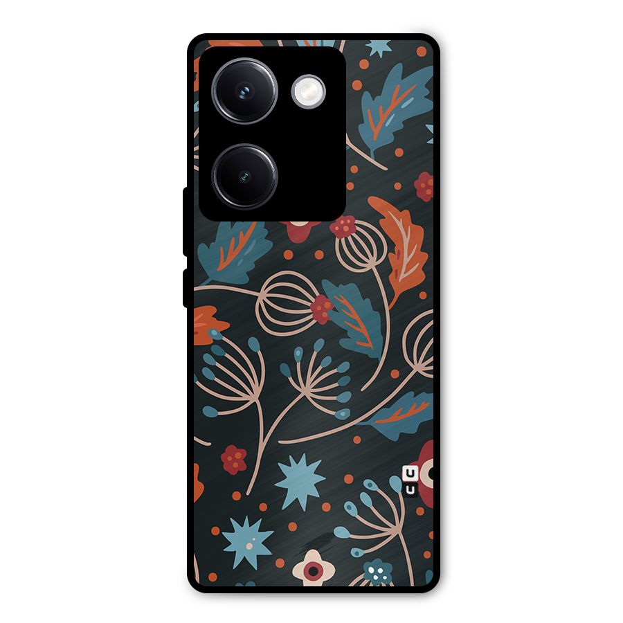 Nordic Arts Leaves Metal Back Case for Vivo Y300 Plus