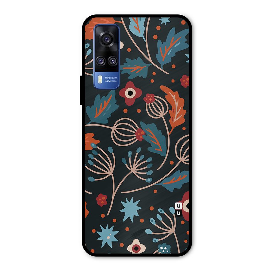 Nordic Arts Leaves Metal Back Case for Vivo Y31