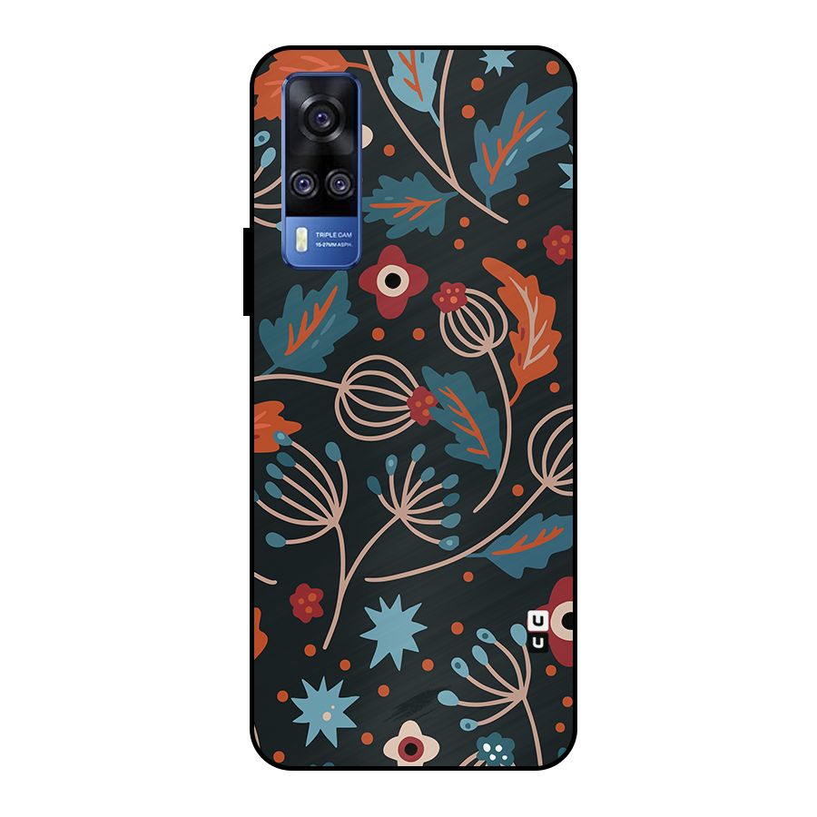 Nordic Arts Leaves Metal Back Case for Vivo Y51