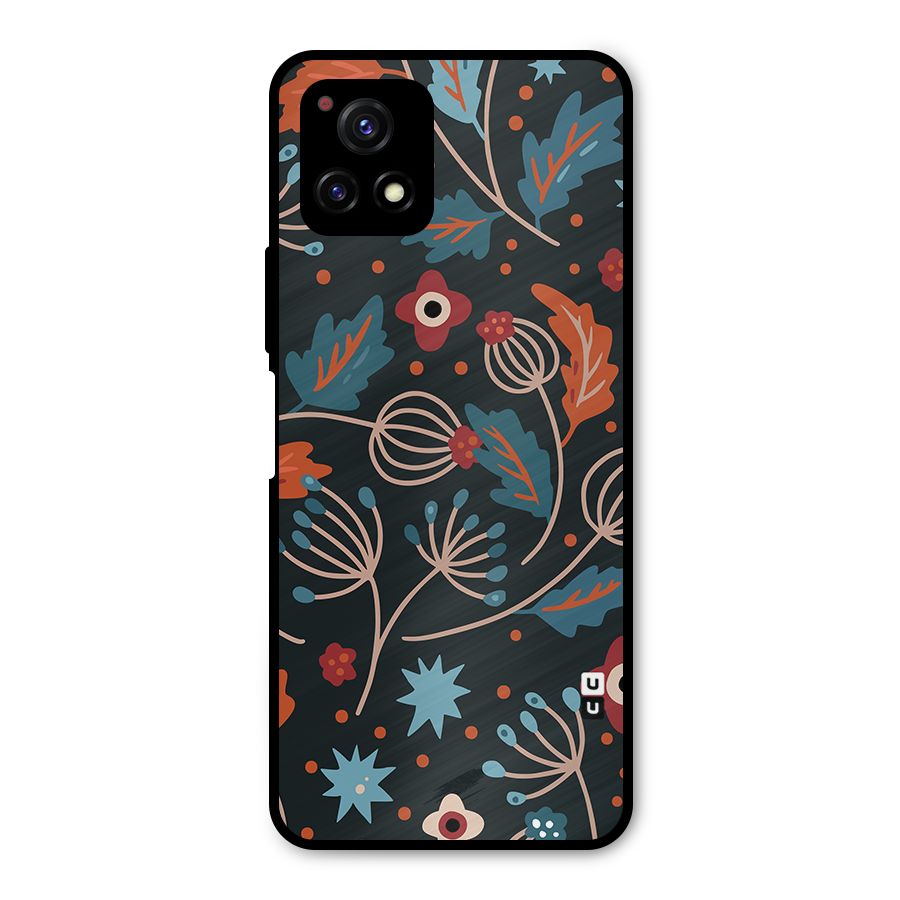 Nordic Arts Leaves Metal Back Case for Vivo Y72 5G