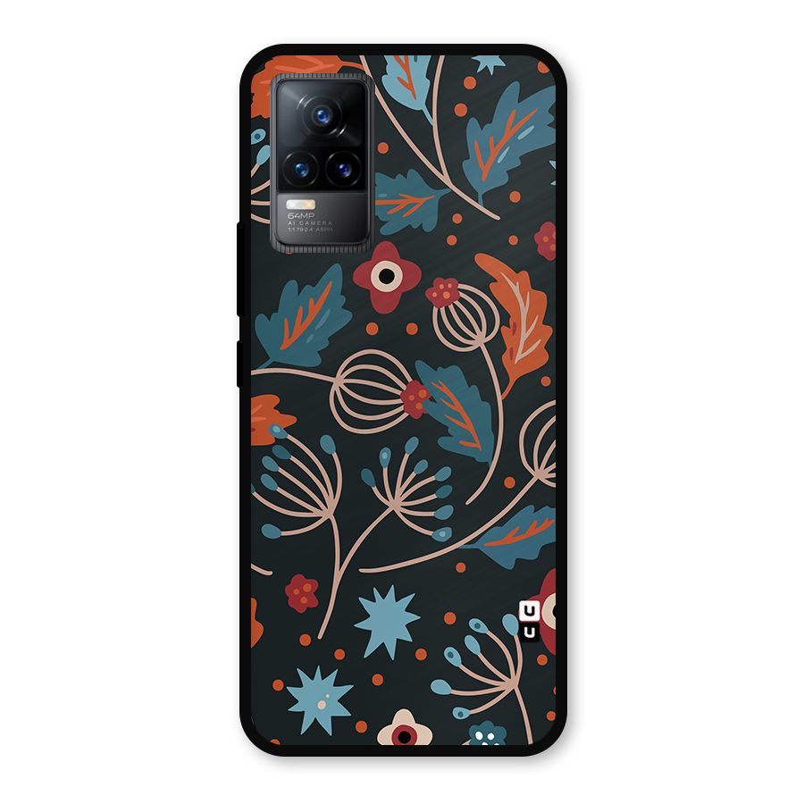 Nordic Arts Leaves Metal Back Case for Vivo Y73