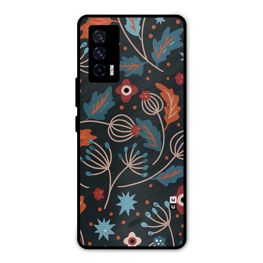 Nordic Arts Leaves Metal Back Case for iQOO 7 5G