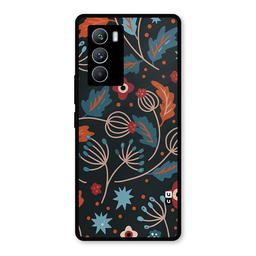 Nordic Arts Leaves Metal Back Case for iQOO 9 SE