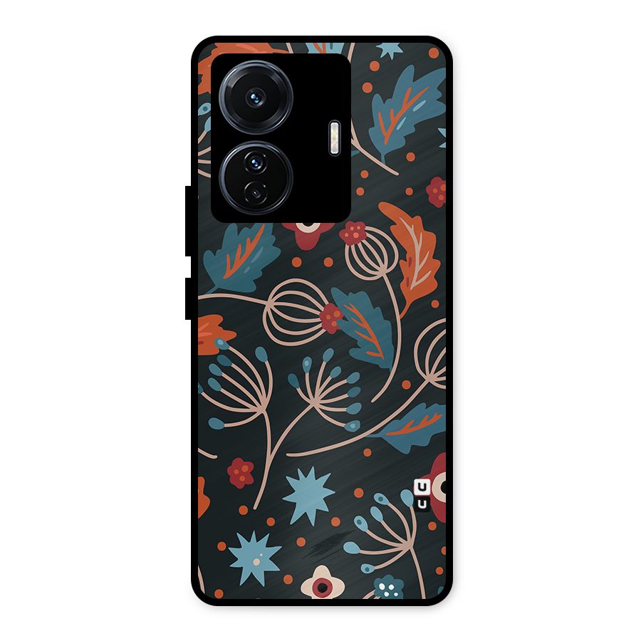 Nordic Arts Leaves Metal Back Case for iQOO Z6