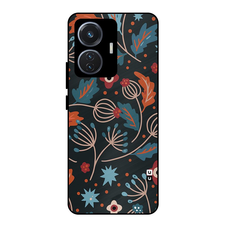 Nordic Arts Leaves Metal Back Case for iQOO Z6 44W