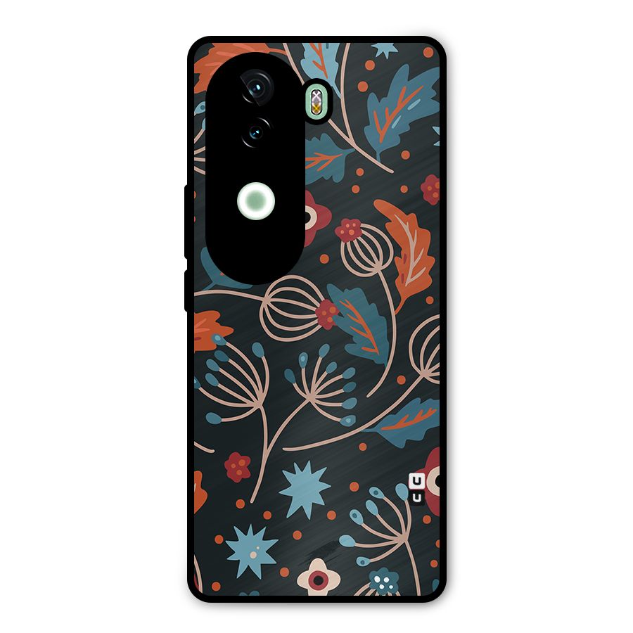 Nordic Arts Leaves Metal Back Case for iQOO Z9s