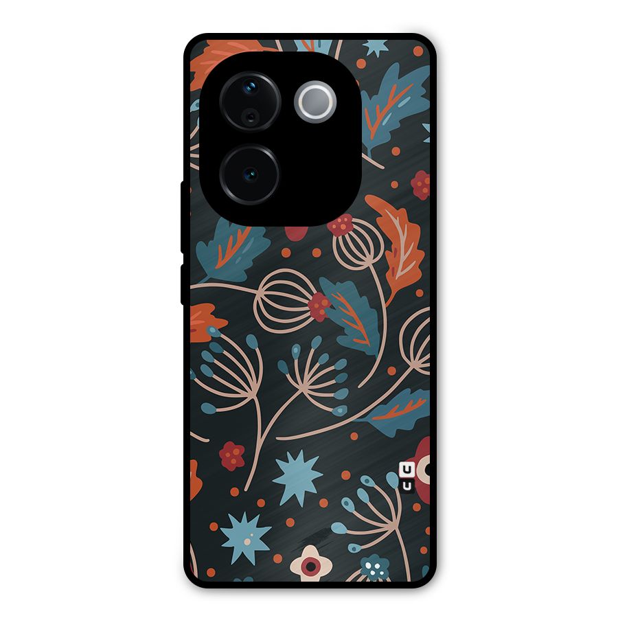 Nordic Arts Leaves Metal Back Case for iQOO Z9s Pro