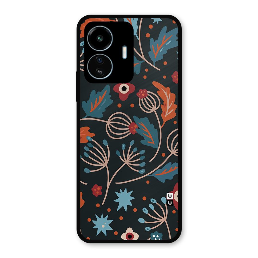 Nordic Arts Leaves Metal Back Case for vivo iQOO Z6 Lite 5G