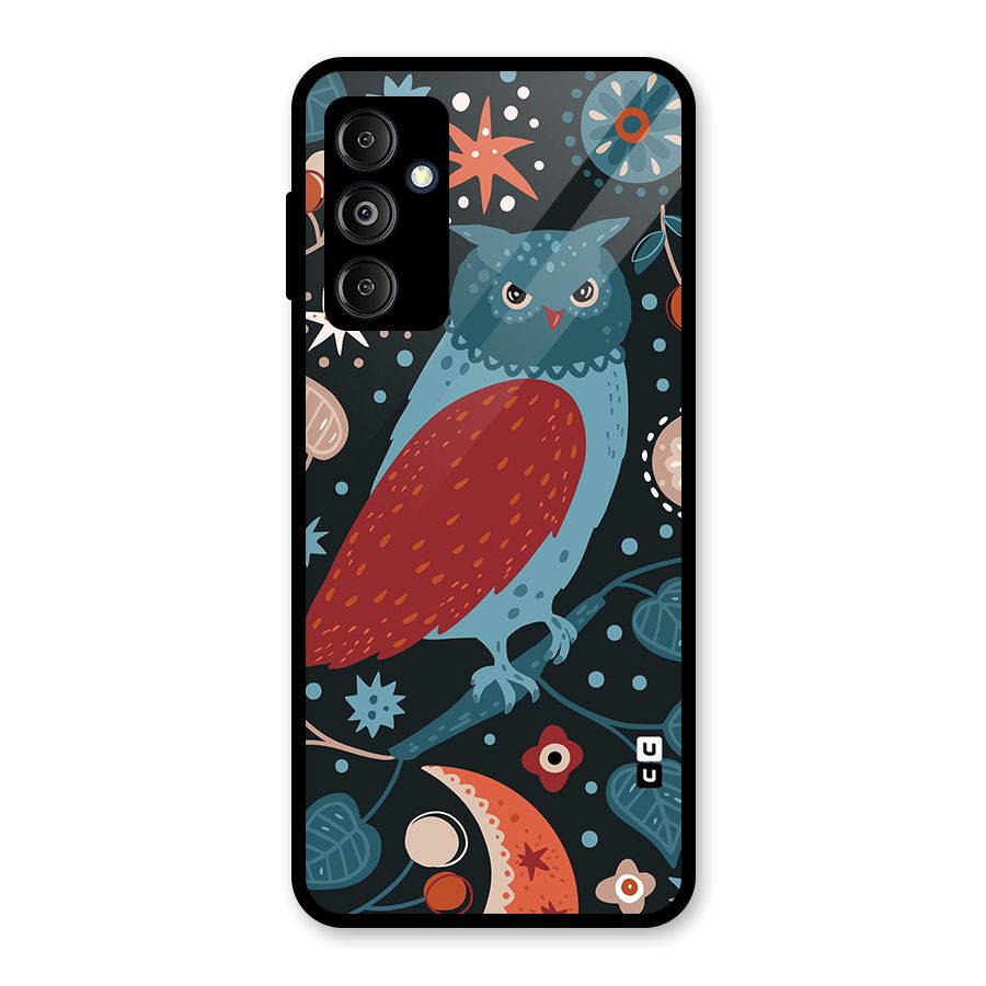 Nordic Arts Owl Glass Back Case for Galaxy M14 5G