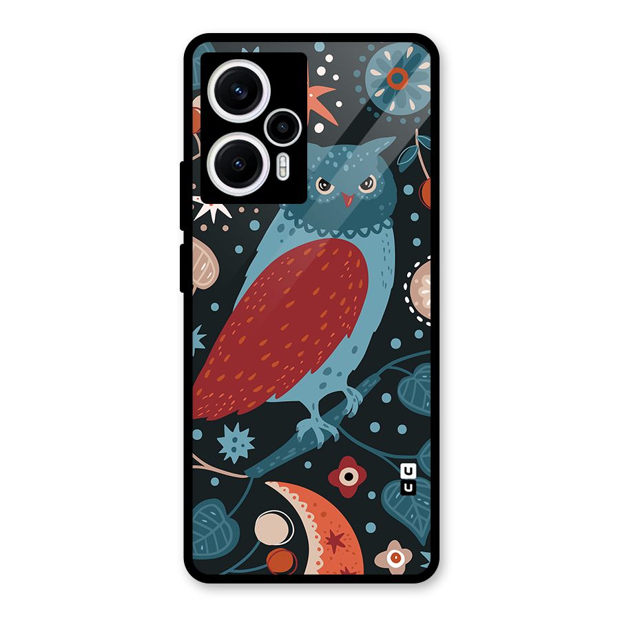 Nordic Arts Owl Glass Back Case for Poco F5