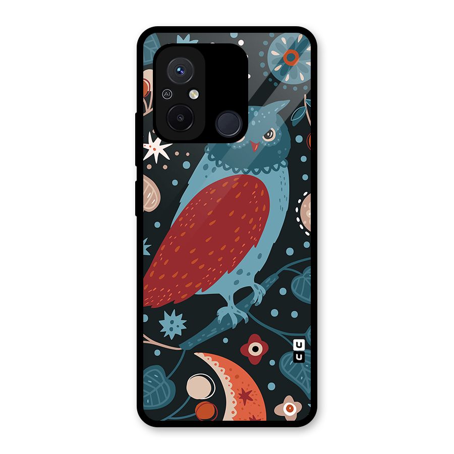 Nordic Arts Owl Glass Back Case for Redmi 12C