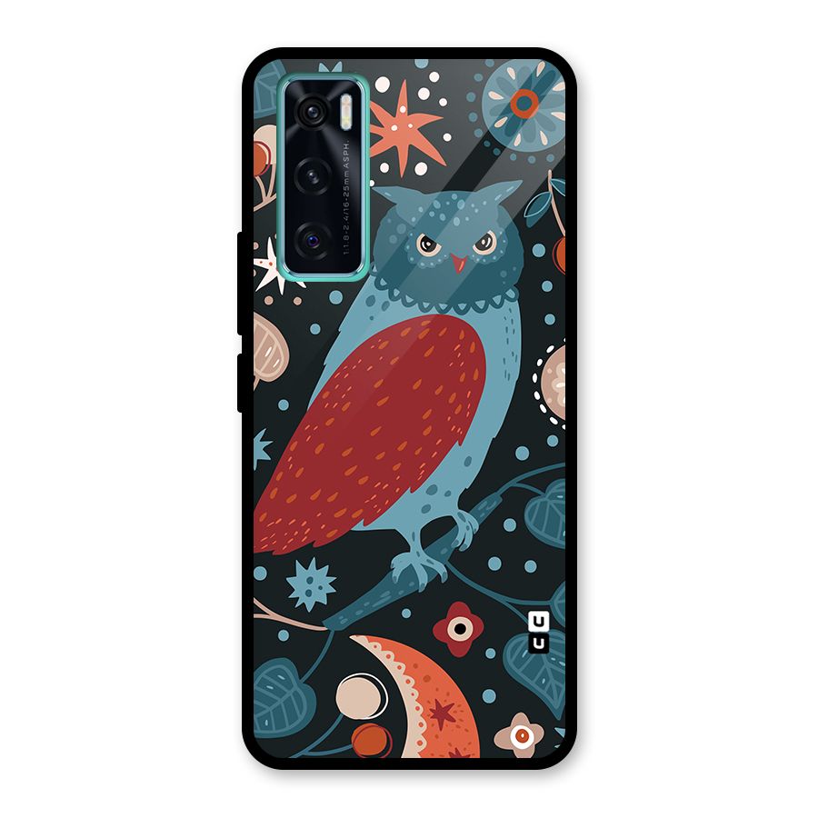 Nordic Arts Owl Glass Back Case for Vivo V20 SE