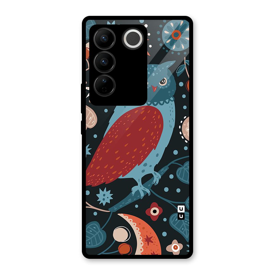 Nordic Arts Owl Glass Back Case for Vivo V27