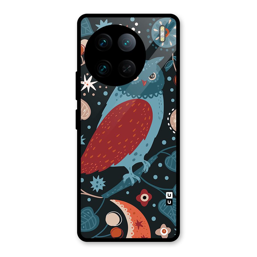 Nordic Arts Owl Glass Back Case for Vivo X90 Pro