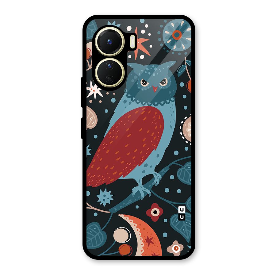 Nordic Arts Owl Glass Back Case for Vivo Y16