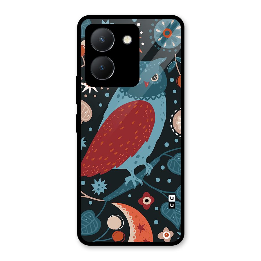 Nordic Arts Owl Glass Back Case for Vivo Y36