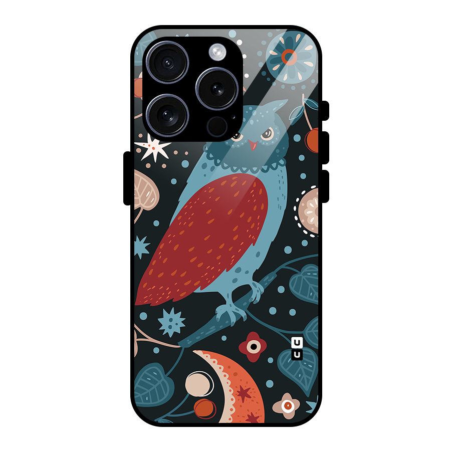 Nordic Arts Owl Glass Back Case for iPhone 15 Pro