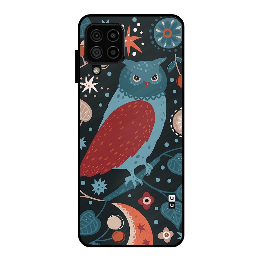 Nordic Arts Owl Metal Back Case for Galaxy A22 4G