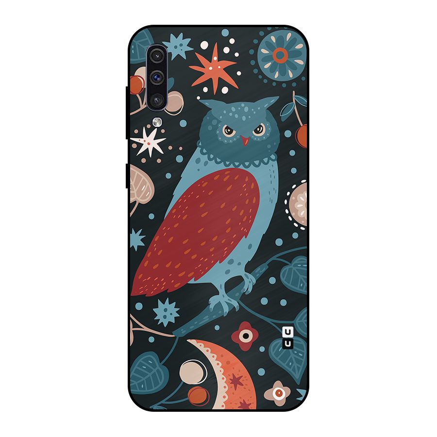 Nordic Arts Owl Metal Back Case for Galaxy A30s