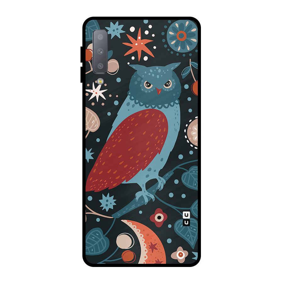 Nordic Arts Owl Metal Back Case for Galaxy A7 (2018)