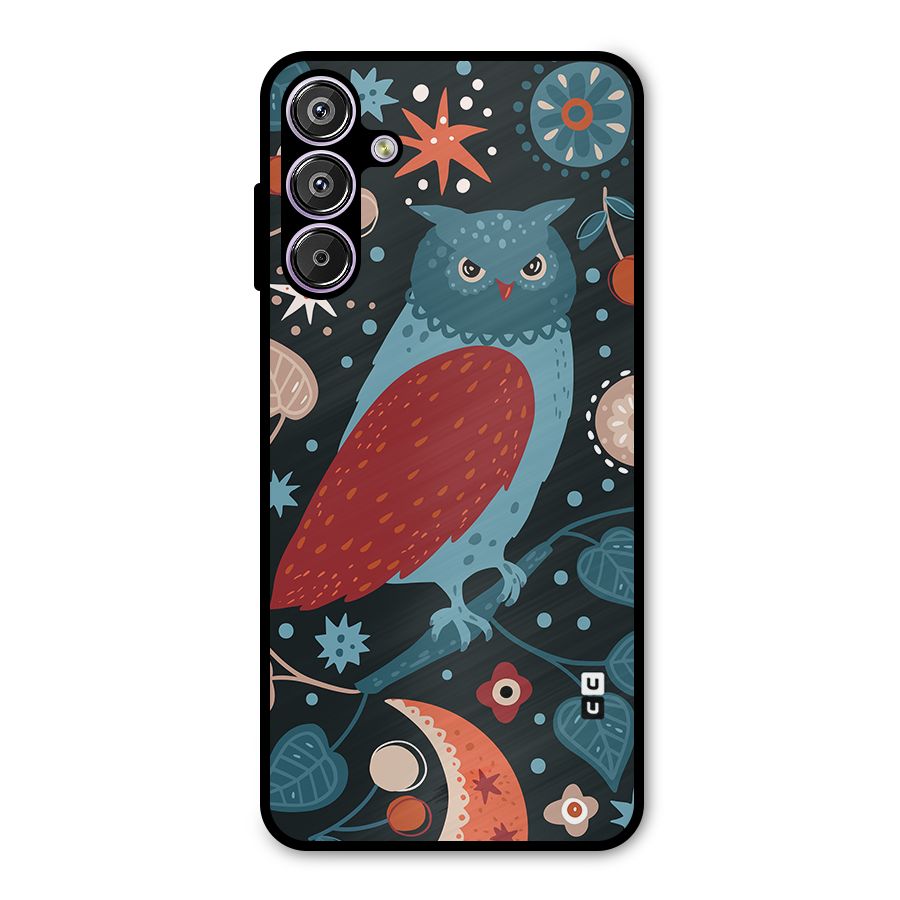 Nordic Arts Owl Metal Back Case for Galaxy F15